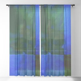 Blue and green art Sheer Curtain