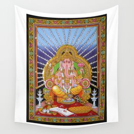 hindu god Ganesha ganesh tapestry wall hanging decor art Wall Tapestry
