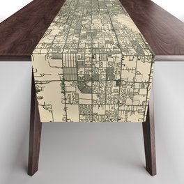 USA, Tempe - Vintage City Map Table Runner