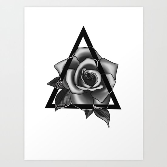 Rose Tattoo Design Art Print By Ellarosestudio Society6