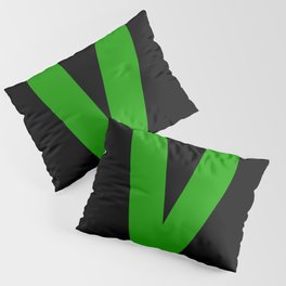 Letter V (Green & Black) Pillow Sham