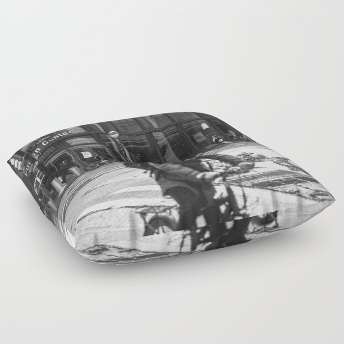 NYC Street Photography - Black and White Floor Pillow