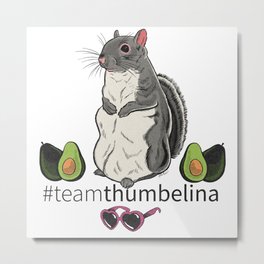 Team Thumbelina Metal Print | Digital, Littlethumbelinagirl, Avocado, Ink Pen, Teamthumbelina, Socialmedia, Squirrel, Drawing, Thumbelina, Heart 