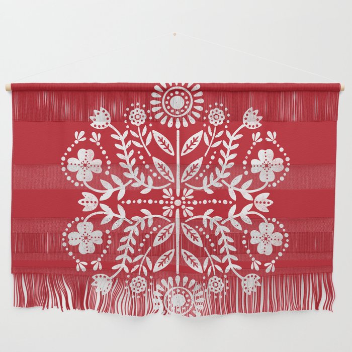 Winter Snowflake Stamp Pattern - Scandinavian Folk Art Christmas