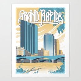 Vintage Grand Rapids Art Print