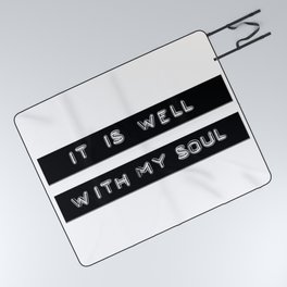 It Is Well with My Soul Vintage Label Maker Picnic Blanket