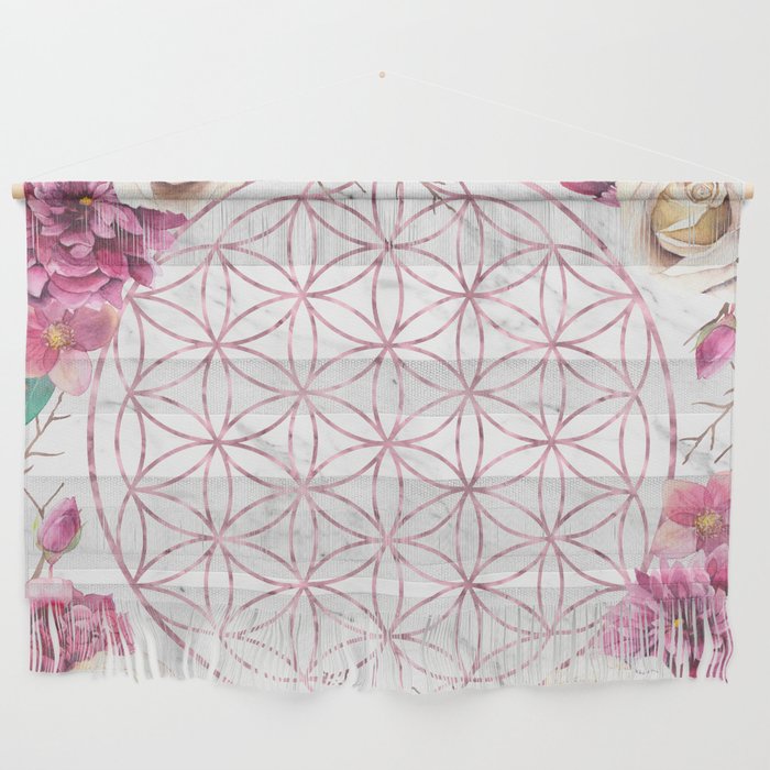 Mandala Rose Gold Garden Pink Red Yellow Wall Hanging