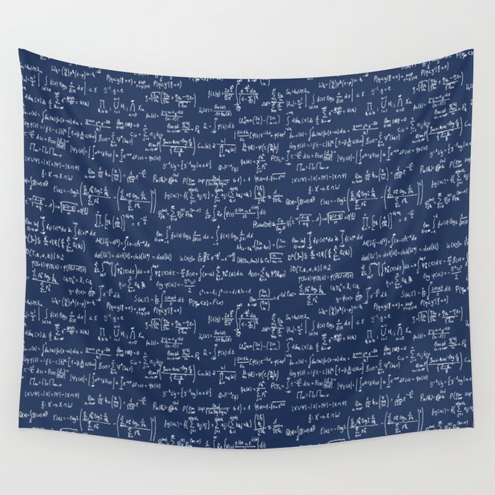 Math Equations // Navy Wall Tapestry