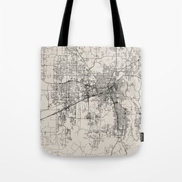 USA, Huntsville - Black and White Map -  Tote Bag