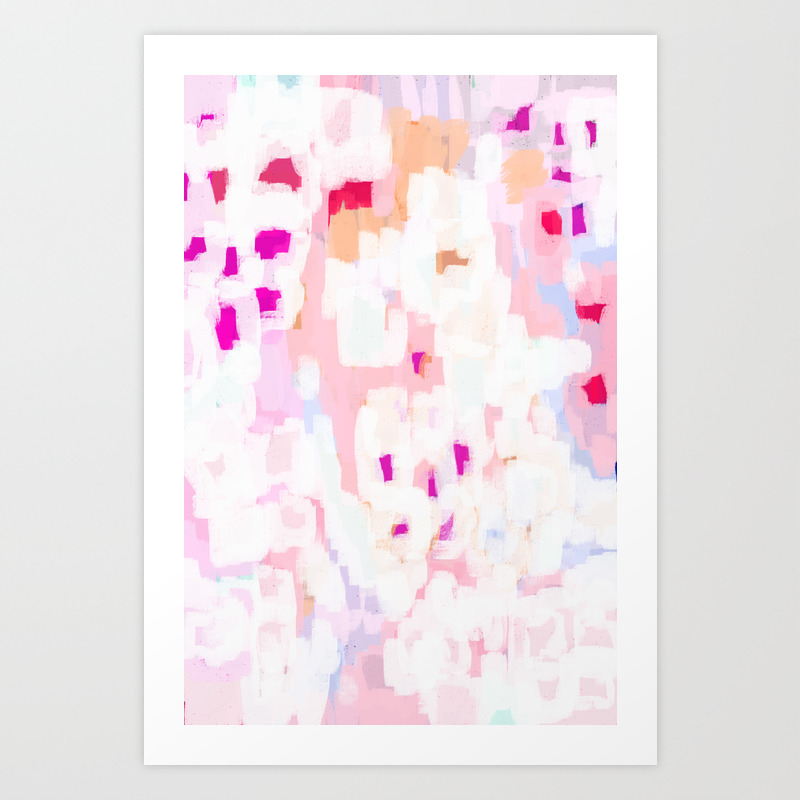 Netta Abstract Painting Pink Pastel Bright Happy Modern Home