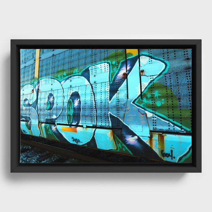 Spok Graffiti Framed Canvas