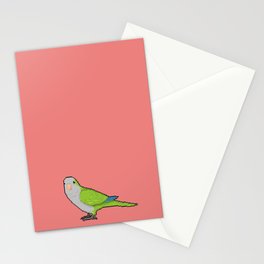 Pixel / 8-bit Parrot: Green Quaker Parrot Stationery Cards
