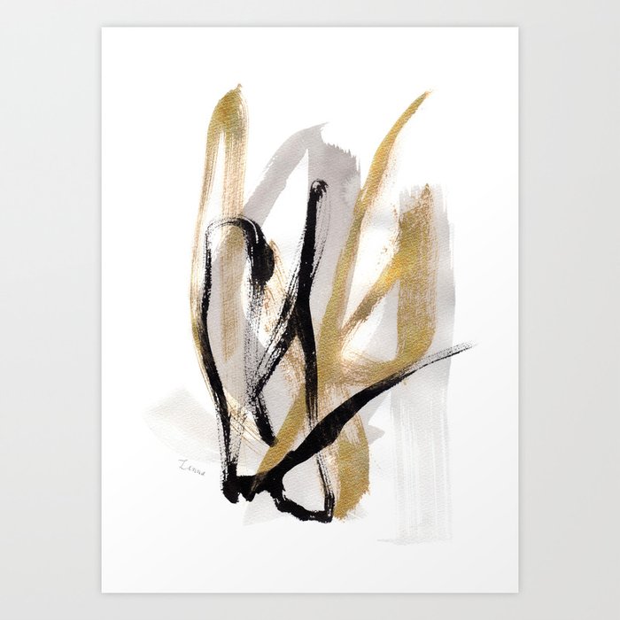 Black Gold Abstract Modern Live Your Color No 12 Art Print By