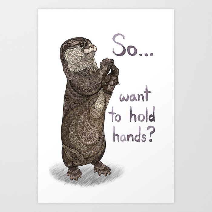 Otter Valentine Art Print