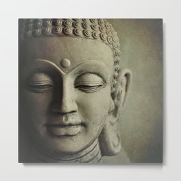 Buddha Head. Metal Print | Statue, Stonebuddha, Stilllife, Fineart, Digital, Green, Photo, Buddhahead, Greenbuddhaheadstatue, Wallart 