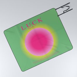 Gradient Angel Numbers: Angel Number 777 - Luck (Pink & Lime) Picnic Blanket