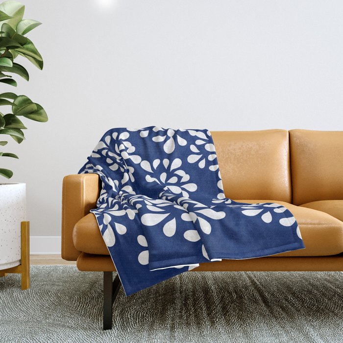 Blue white flowers nature Throw Blanket by EsCapene Society6