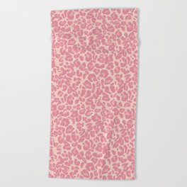 Pink Leopard Print Beach Towel