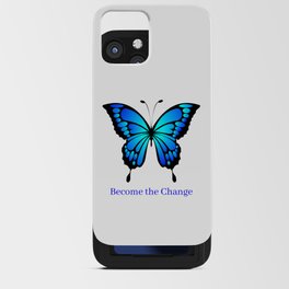 Papillo Ulysses Blue Butterfly "Become the Change" Classic Aesthetic  iPhone Card Case