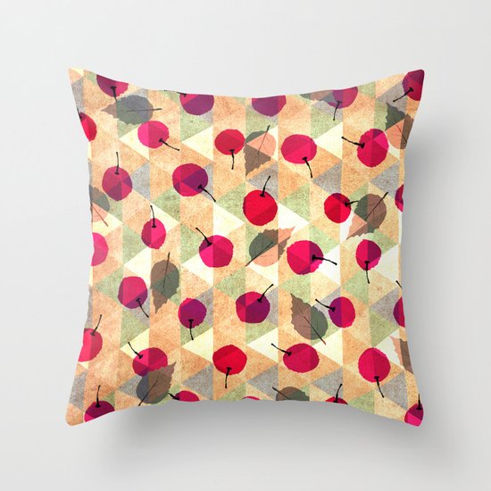 Sweet Cherries Throw Pillow