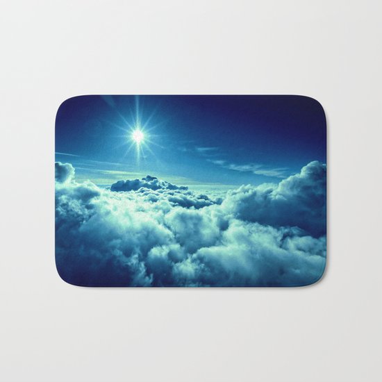 Sky Blue Clouds Bath Mat