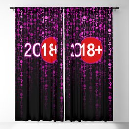 Neon Pink Happy New Year 2018 Blackout Curtain