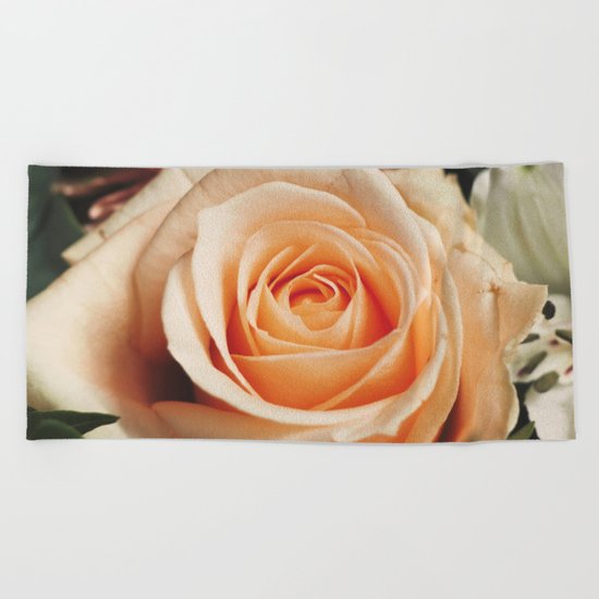Romantic Rose Pink Rose Beach Towel