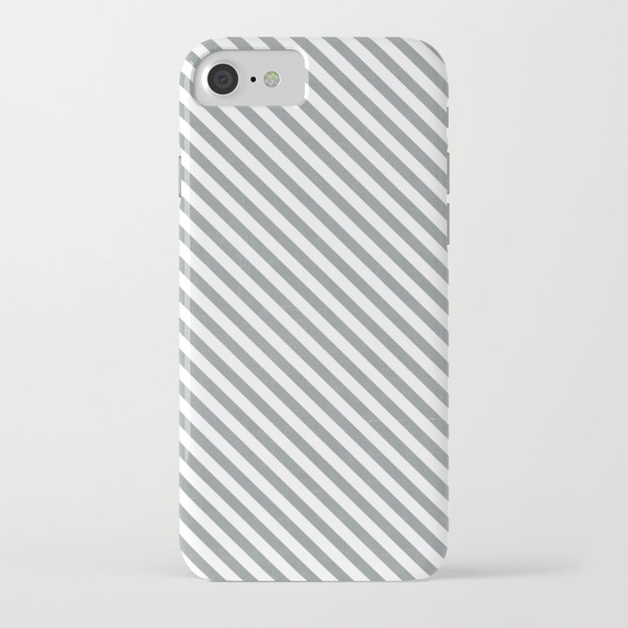 diagonal stripes - gray iPhone Case