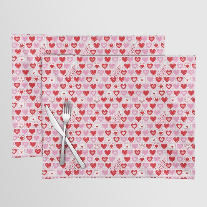 Kitschy Valentine Hearts Love Letters Placemat