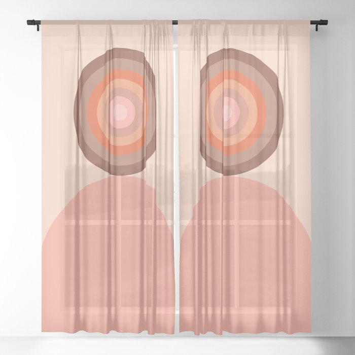 Abstraction_Circles_Tones_Minimalism_001 Sheer Curtain
