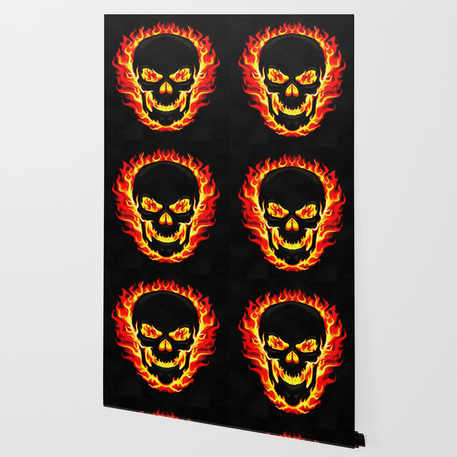 Flame Skull Wallpaper By Loop12 Society6