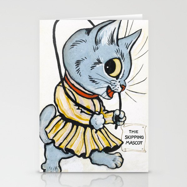 The Skipping Mascot by Louis Wain Stationery Cards