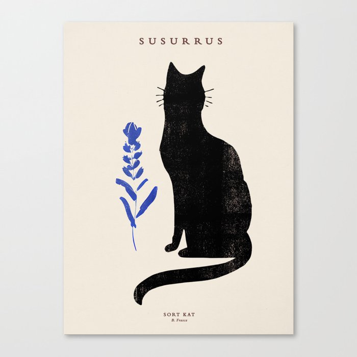 The Cat and The Flower Canvas Print