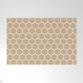 Honeycomb (White & Tan Pattern) Welcome Mat