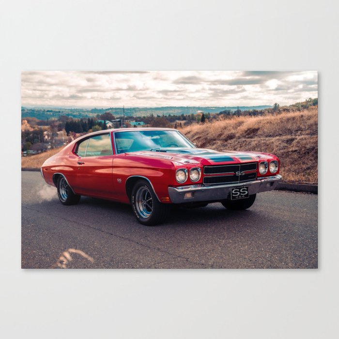 Vintage 1970 Chevelle SS 454 American Classic Muscle car automobile transportation color photograph / photograph poster posters Canvas Print