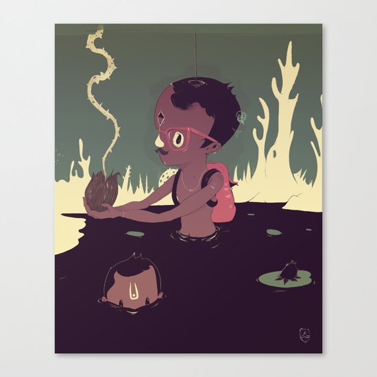 Black-water coconut Canvas Print