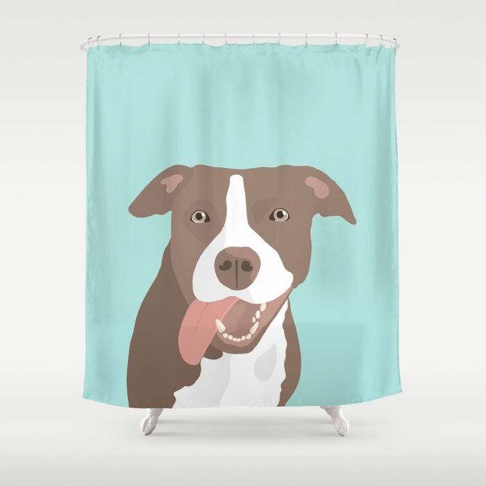 Silly Pit Bull Puppy Shower Curtain