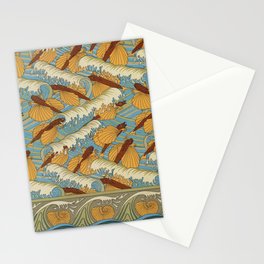 Flying fish art Nouveau pattern Stationery Card