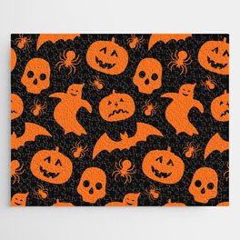 Halloween Spooky Trick-Or-Treat Black & Orange Jigsaw Puzzle
