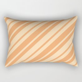 [ Thumbnail: Tan and Brown Colored Lined Pattern Rectangular Pillow ]