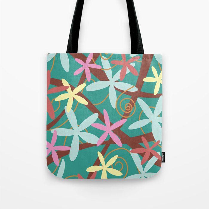 Colorful Flowers Jungle Tote Bag