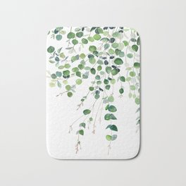 Eucalyptus Watercolor Bath Mat | Botanical, Floral, Tree, Seasonal, Essential, Spring, Evergreen, Leaves, Dorm Room, Botanic 