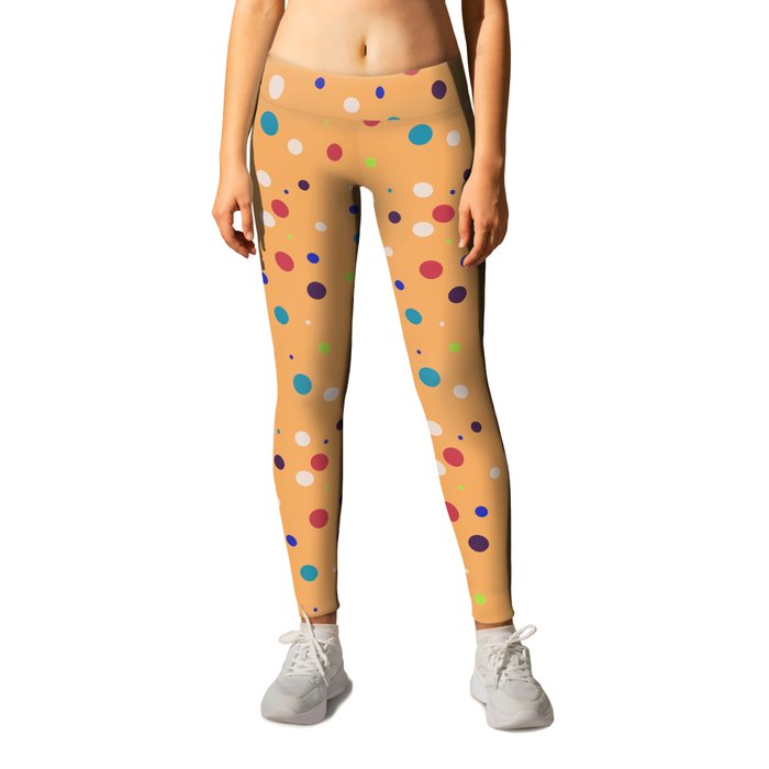 Modern geometrical colorful abstract polka dots Leggings