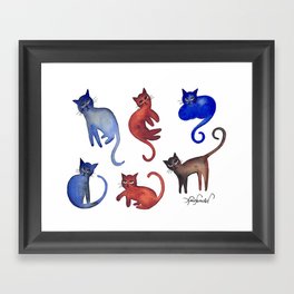 Virginia Cat Pattern Framed Art Print