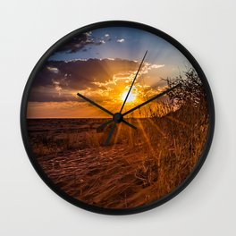 Sunset on the Kalahari desert, Namibia Wall Clock | Kalaharidesert, Nature, Sun, Dusk, Photo, Kalahari, Cloud, Light, Summer, Fairweather 