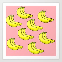 Iconic Cartoon Banana Patern Art Print