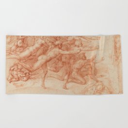 Body Studies by Leonardo Da Vinci Beach Towel