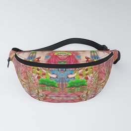 lady panda in the enchanted forest with magic flowers Fanny Pack