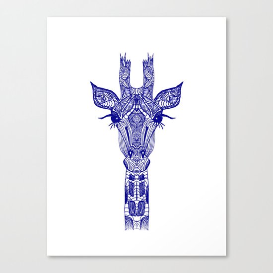 GIRAFFE BLUE Canvas Print