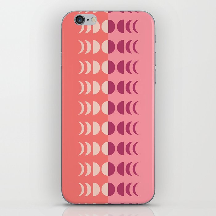 Moon Phases 19 in Coral Purple Beige Pink iPhone Skin